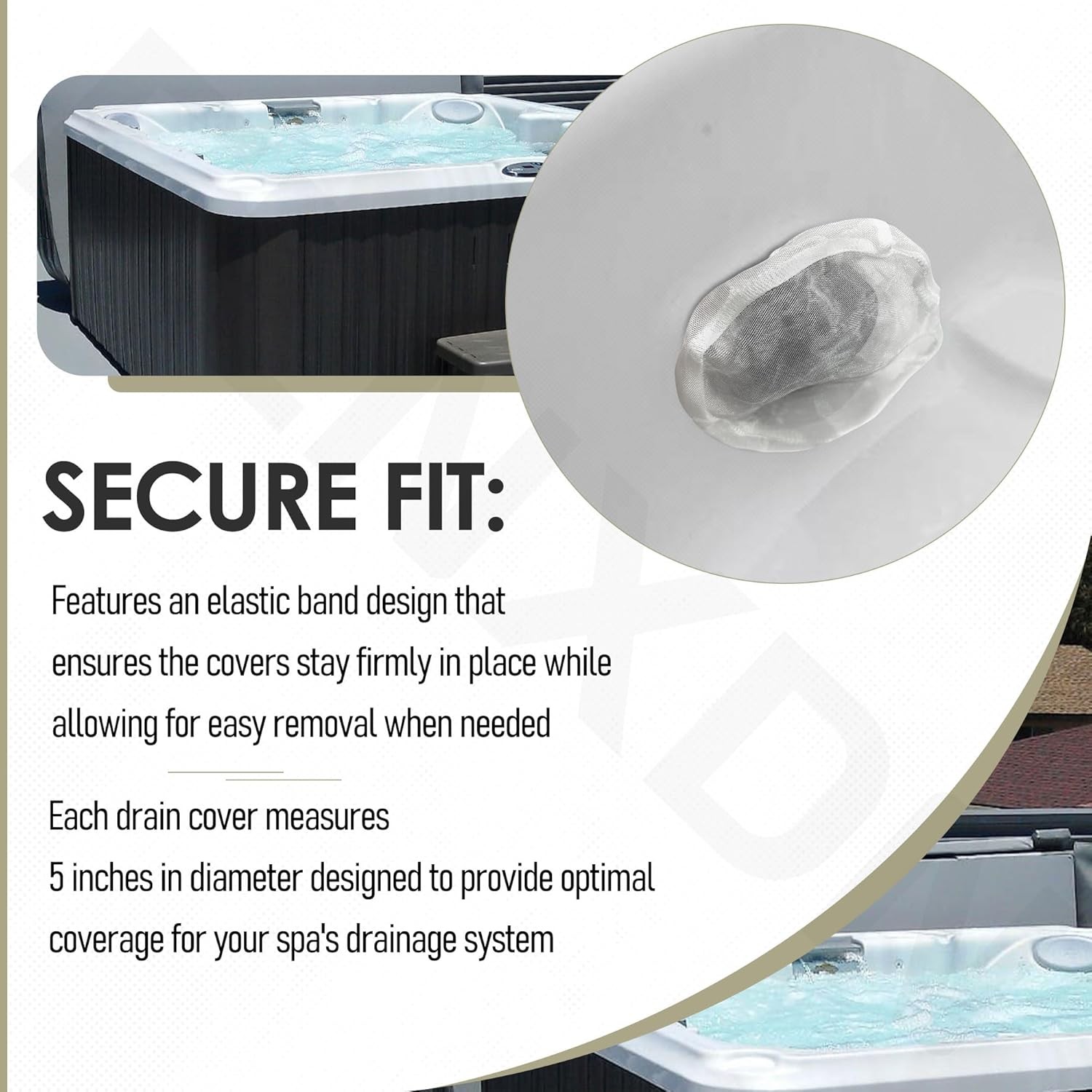 For Sundance Spa's Mesh Drain Cover Pack of 3 (5") P/N 6540-213 W