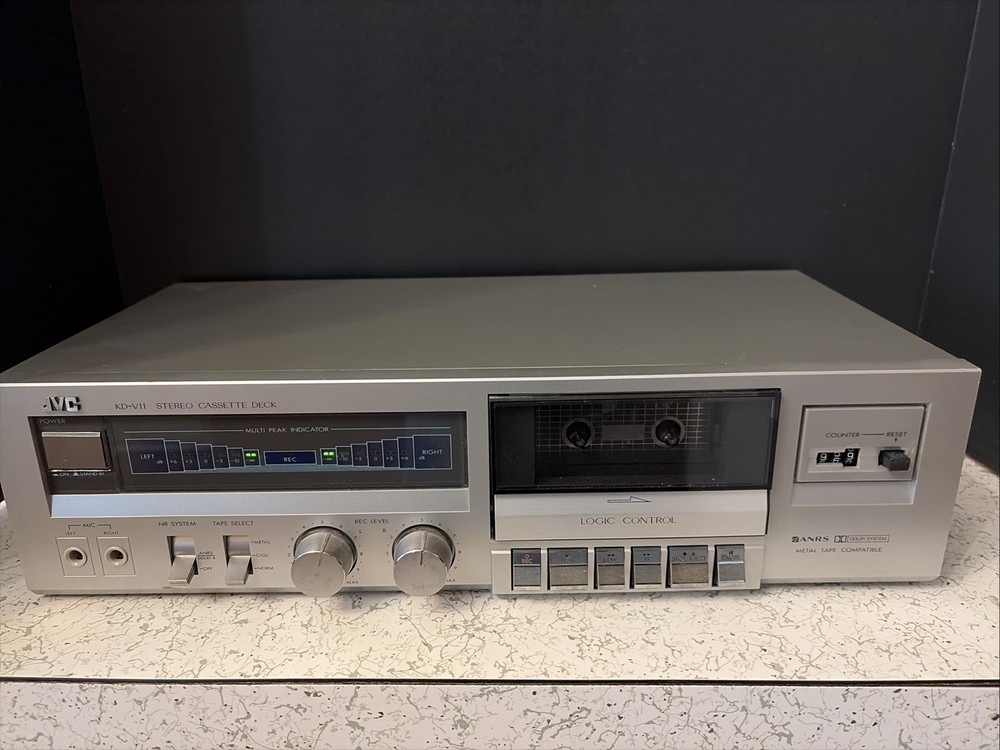 JVC KD-V11 Logic Control Stereo Cassette Deck Player Silver Tested Working