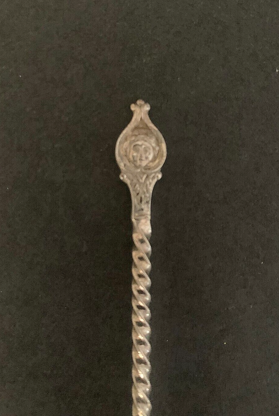 Antique Sterling Silver Set 12 box demitasse spoons Germany 13 mythic portraits