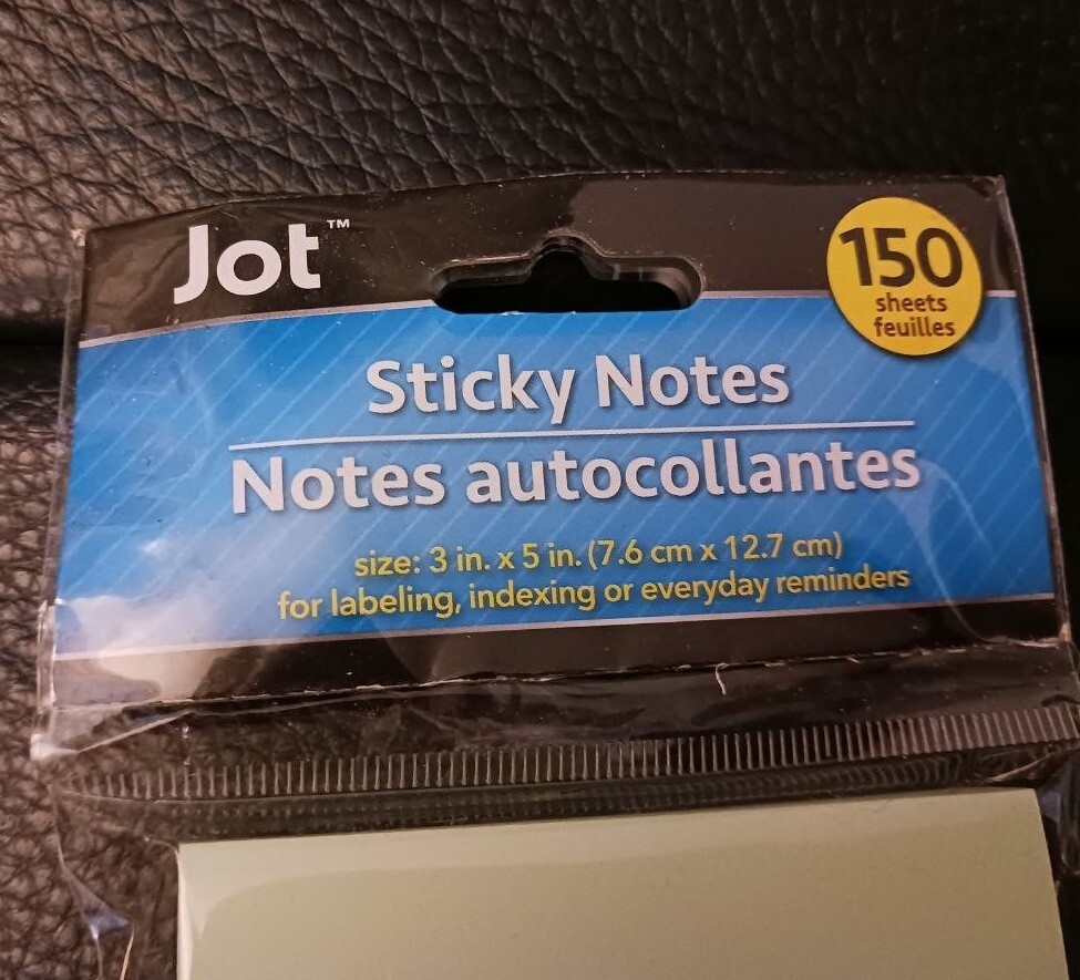 Jot STICKY NOTES, RULED 3"x5", 150 Sheets, Green