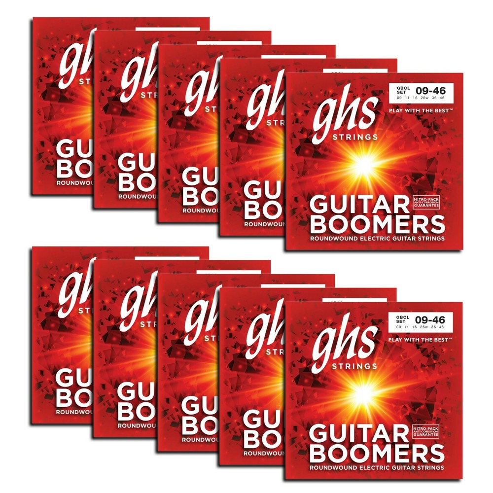 GHS Strings GBCL-10 SET Nickel Plated Electric Guitar String, Custom Light 9-46