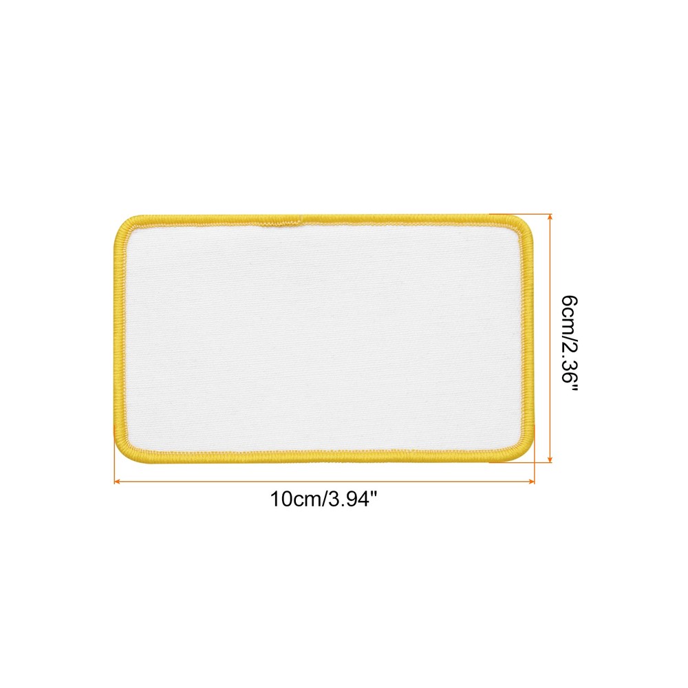 15pcs Sublimation Patch Blank Rectangle White with Yellow Border