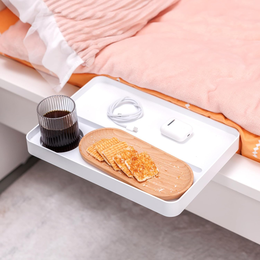 Bedside Shelf - under Mattress Tray Table for Box Spring/Platform Bed, Small Bed