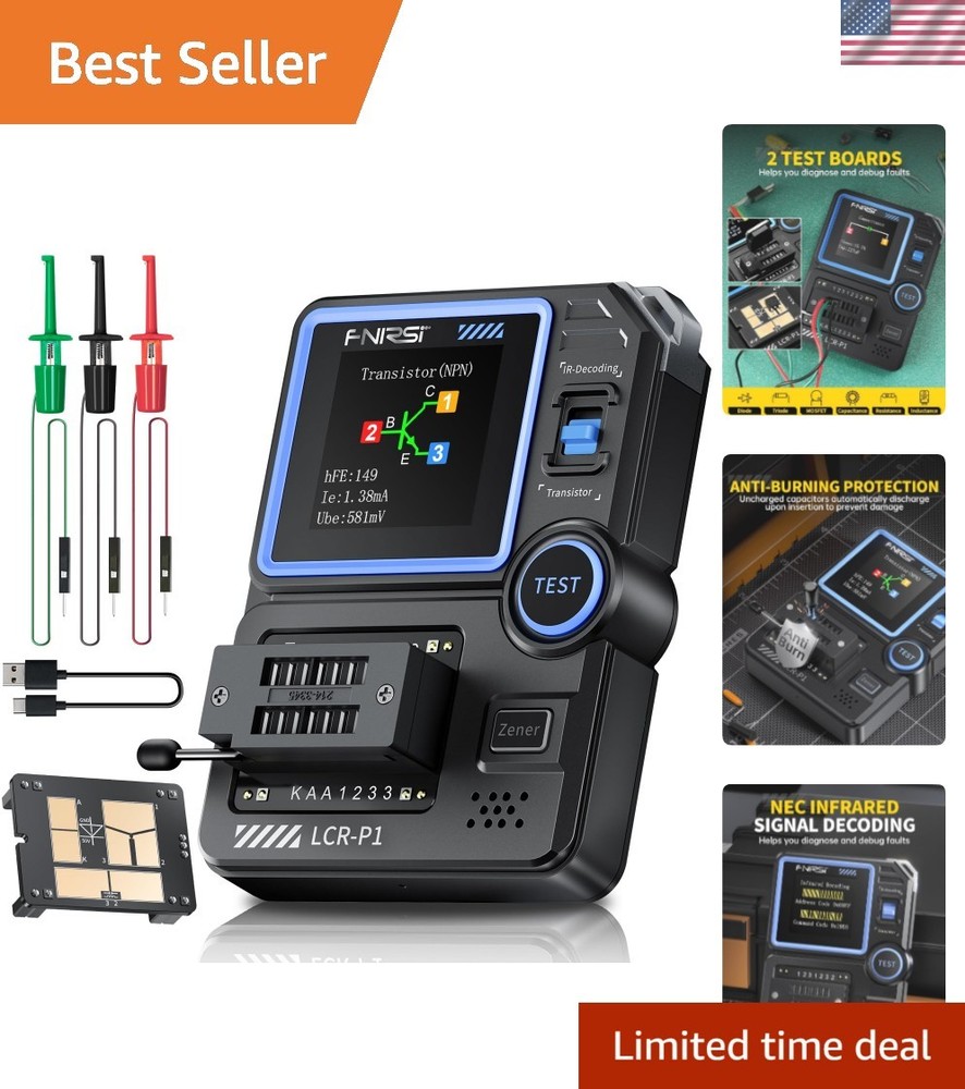 Battery Powered SMD Electronic Component Tester with NEC Infrared Support