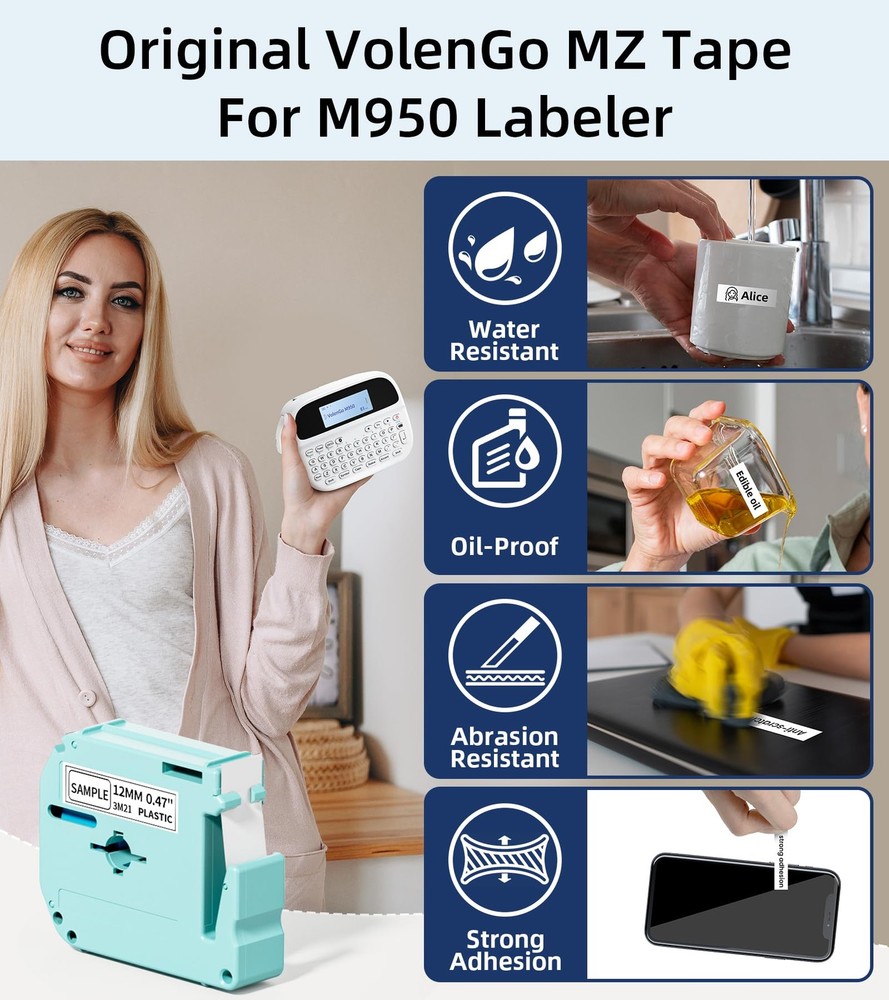 Label Maker Machine with Tape, Rechargeable Backlit Bluetooth Labelmaker, for...