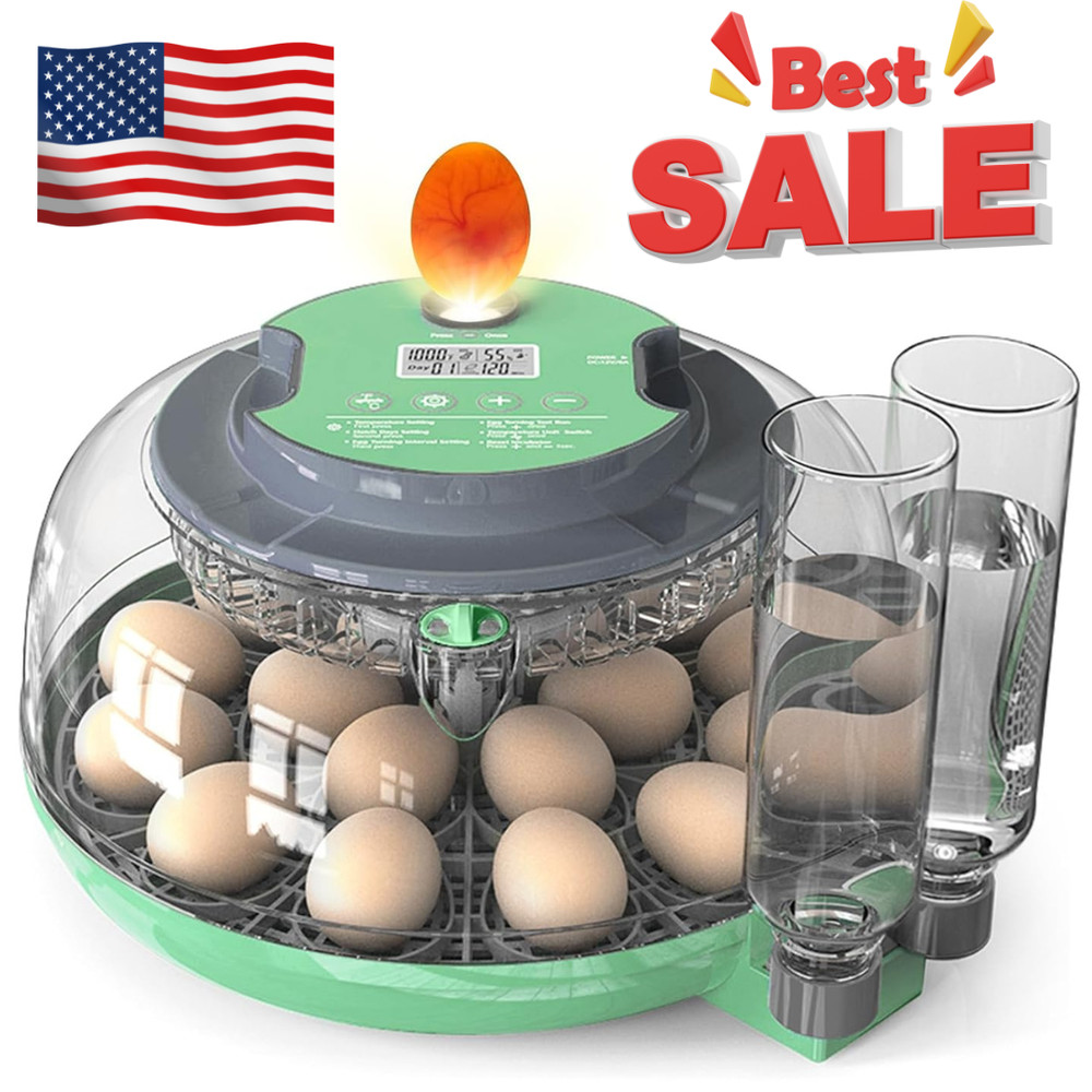 Incubators for Hatching Eggs,18 Egg Incubator with Automatic Egg Turning