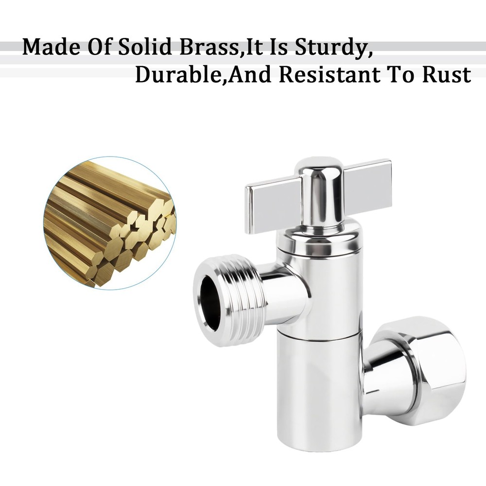 Adjustable Shower Head Extension Adapter, All-Metal Angle Adapter, 360° Silver