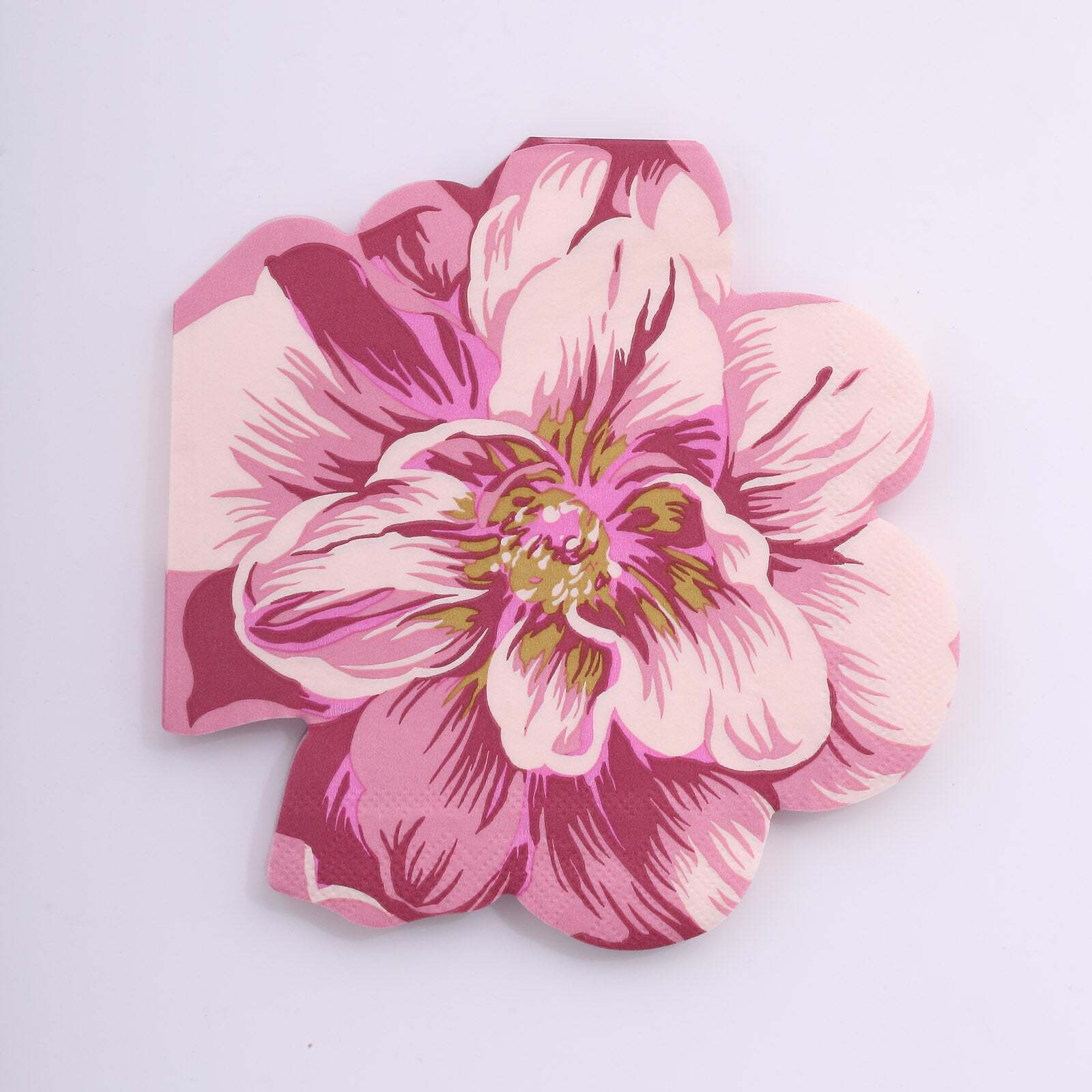 20 Pink Peony Flower Shaped Disposable Cocktail Paper NAPKINS Party Decorations