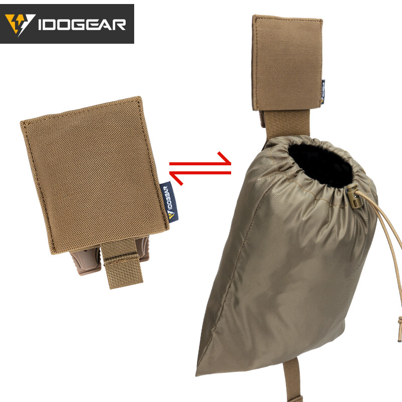 IDOGEAR Tactical Consealed Foldable Dump Pouch MOLLE Drop Pouch Mag Recycling