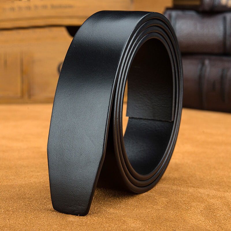 Replacement One Piece Genuine Leather Belt Automatic Strap Without Buckle 35mm