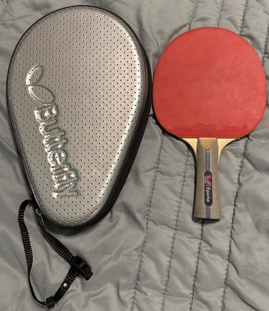 Butterfly Spatha Table Tennis Ping-Pong Paddle Racket w/ Case EUC