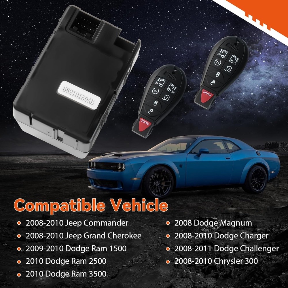 68210150AB Wireless Ignition Switch Node Module Key-Fob For 08-10 Dodge Charger