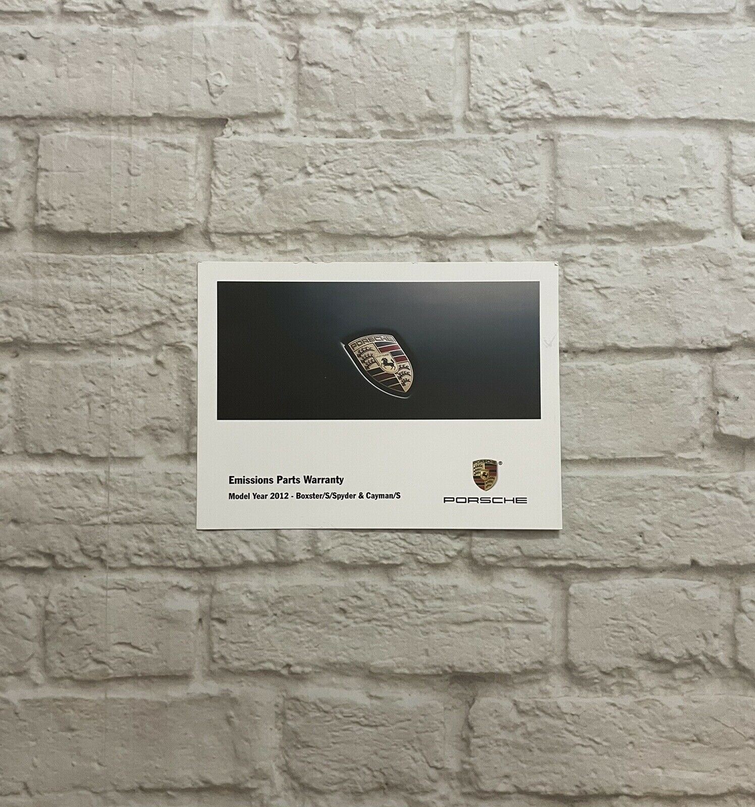 2012 Porsche CAYMAN, CAYMAN S Owners Manual S Coupe, S Hatchback, R Coupe, Base