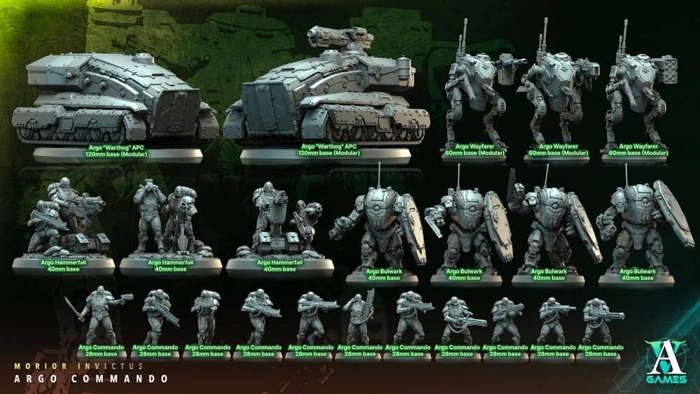 3D Printed Archvillain Games Argo Commando Morior Invictus Argo Commando 28 32mm