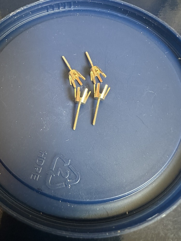 1.25ct yellow gold round stud earring mounting setting screw back post 6 prong