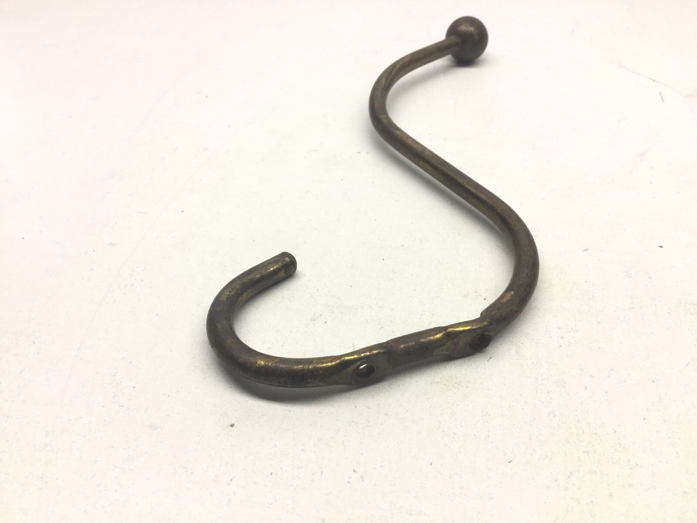 Antique Brass Plated Hall Tree Hat Rack Clothes Tree Hook