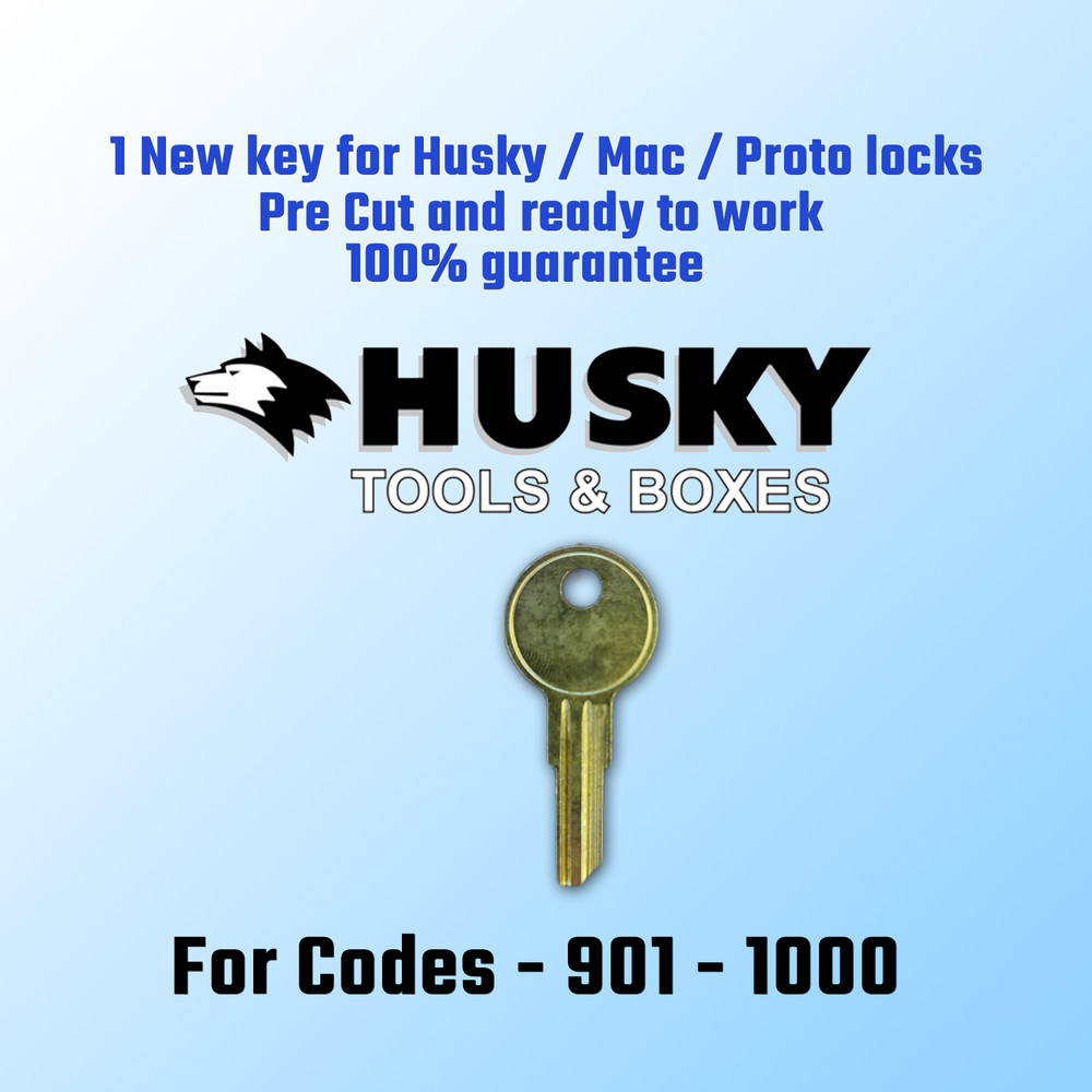 901-1000. New replacement key for Husky , Mac, Proto Locks Pre Cut to your code.