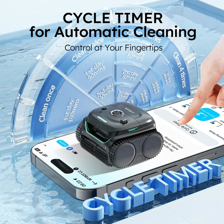WYBOT C2 Robotic Pool Cleaner, Cordless Pool Vacuum for Inground Pools