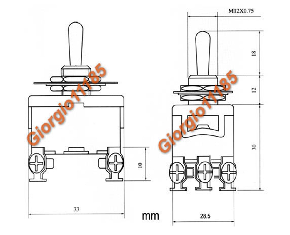 3PDT 3 Position 9 Screw PIN Terminals Toggle Switch AC380V 10A E-TEN303