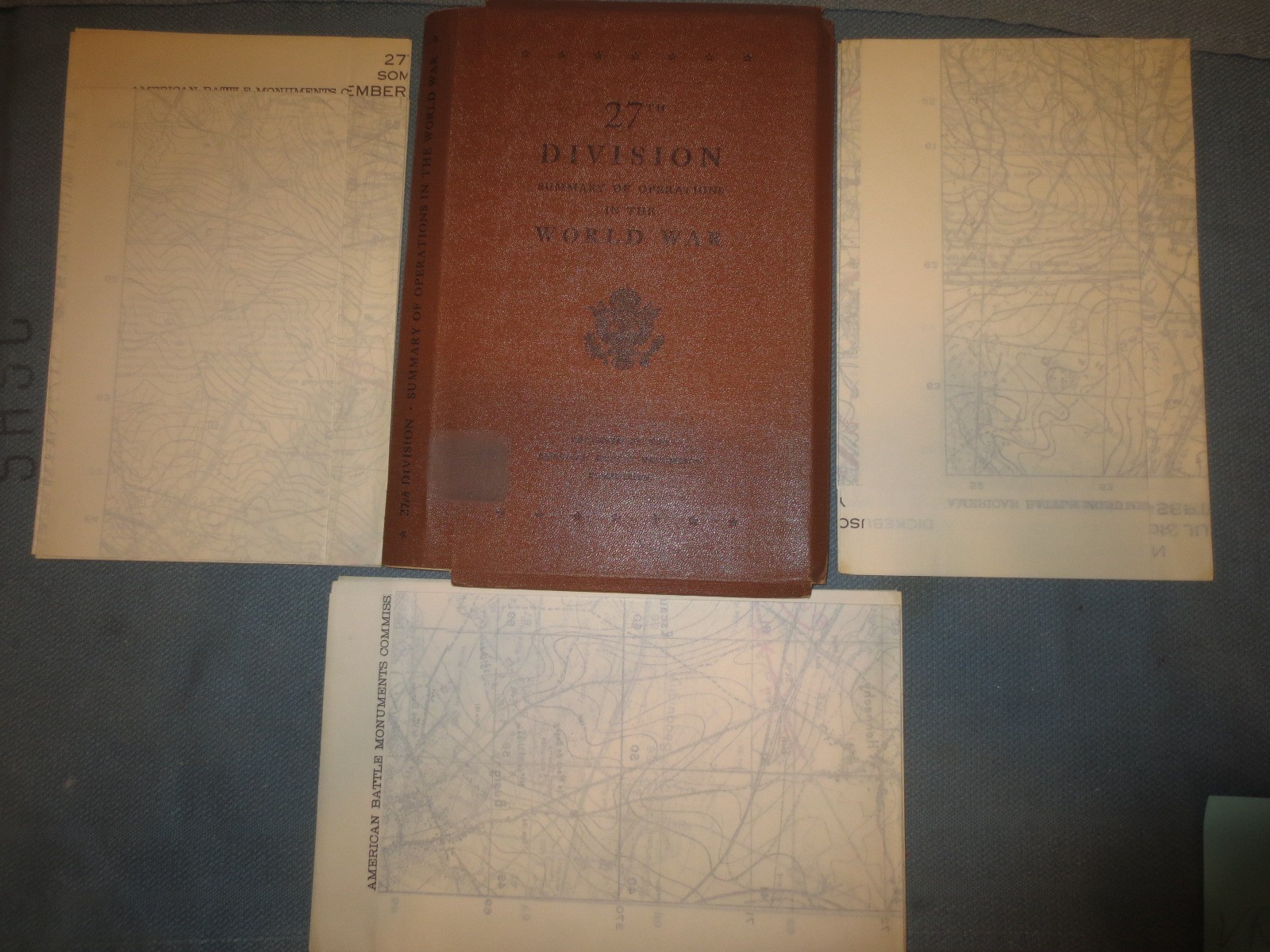 27th Division Summary Of Operations World War Maps & Summary WWI complete RARE