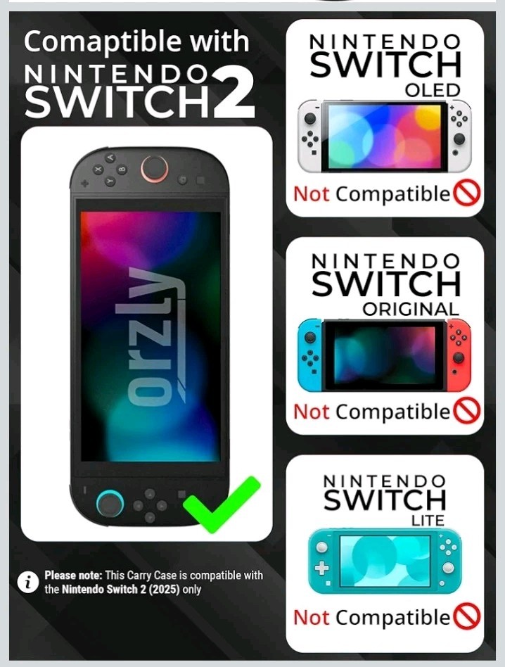 Orzly Case Compatible with Nintendo Switch 2 Protective Carry Case (2025 Model)