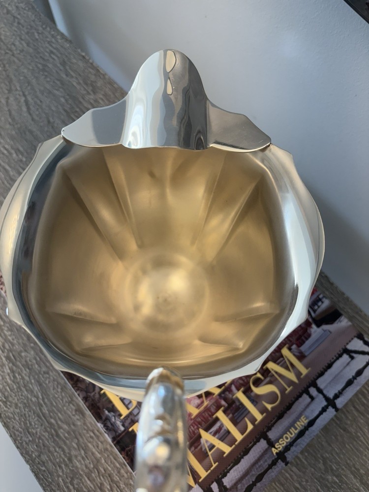 Antique SILVER PLATED PITCHER W/ ICE LIP Footed Ornate