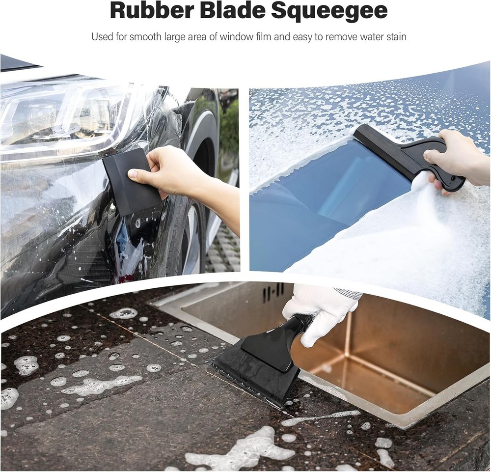 Gomake Window Tint Kit Vinyl Wrap Tool Car Windshield Back Black
