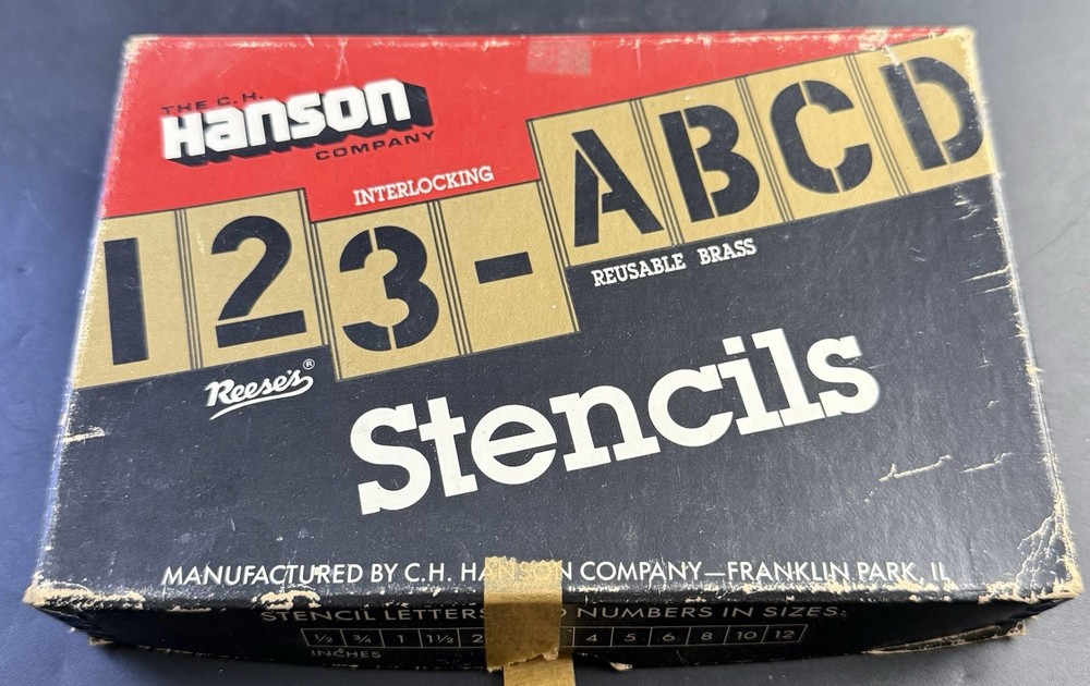 Hanson Reusable Interlocking Brass Stencils Letters VF5