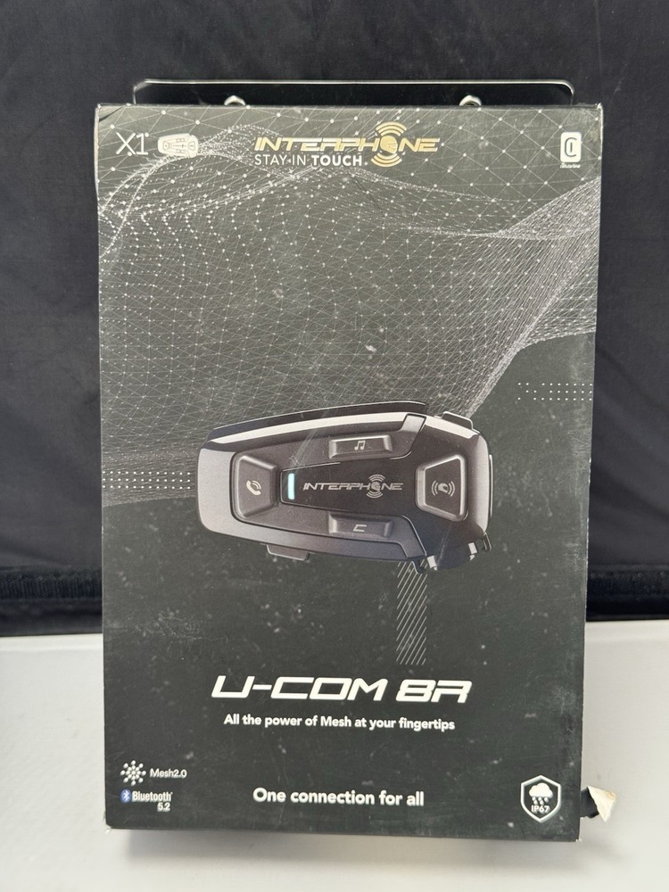 Interphone U COM 8R Motorbike Mesh Bluetooth Intercommunication System Black