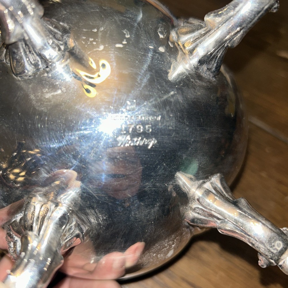 REED & BARTON Silver Plate COFFEE SET Winthrop #1795 PUMPKIN FINIAL Rococo