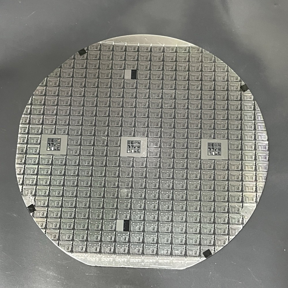 4 Inch Silicon Wafer Filled With Colorful Rectangular Die, As Pictured