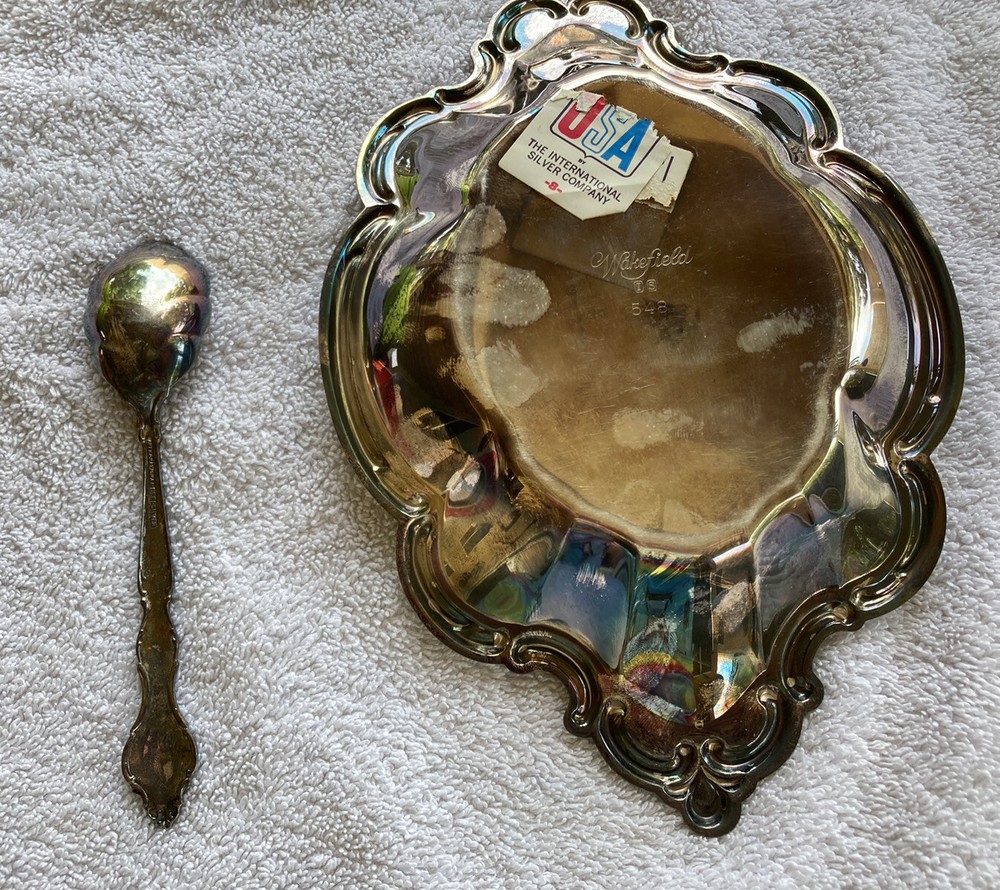 Vintage International Deep Silver2 Piece Set Some Solid Silver Inlaid Origin Box