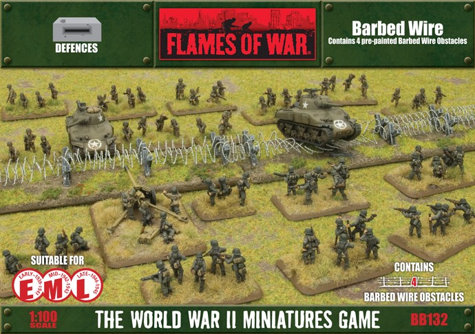 Battlefront BB132 Barbed Wire Obstacles (4) Gaming Terrain