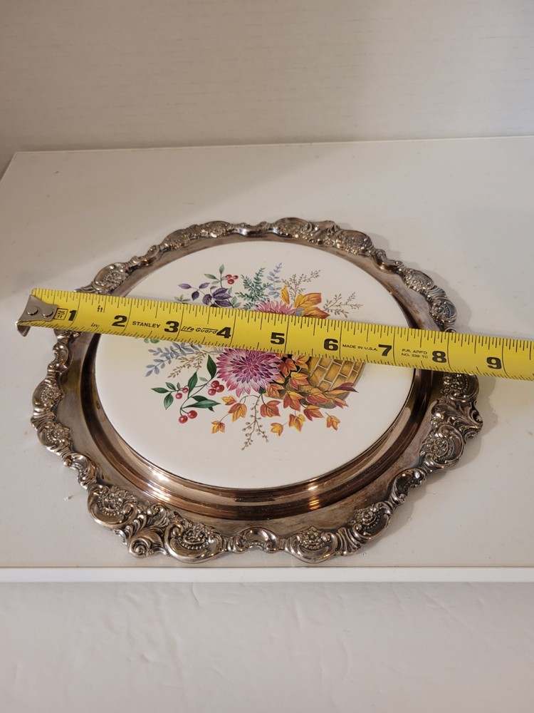 Baroque by Wallace Flower Basket Trivet Pre Owned