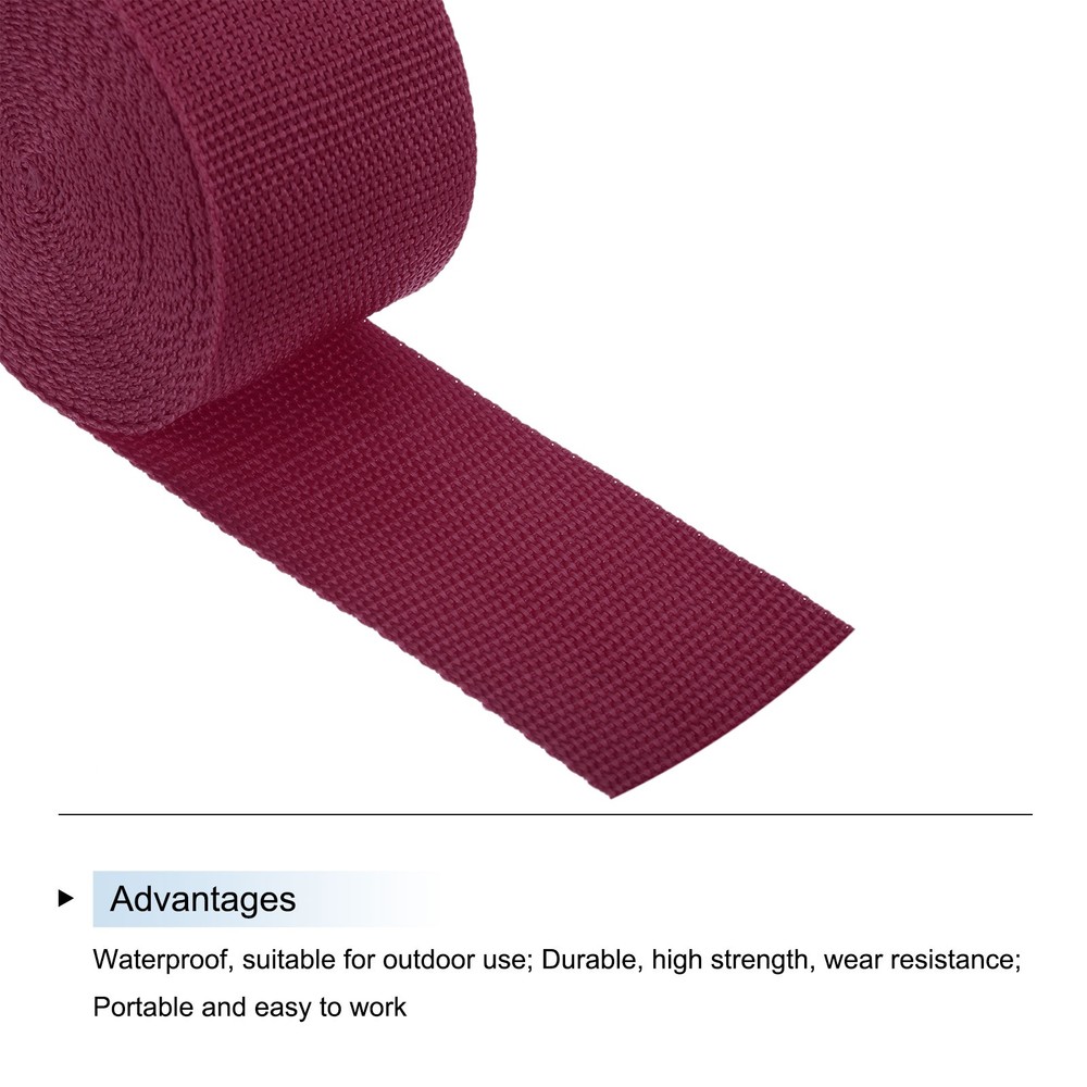 Lightweight Polypropylene Webbing Strap 5cm 5 Yard Dark Red