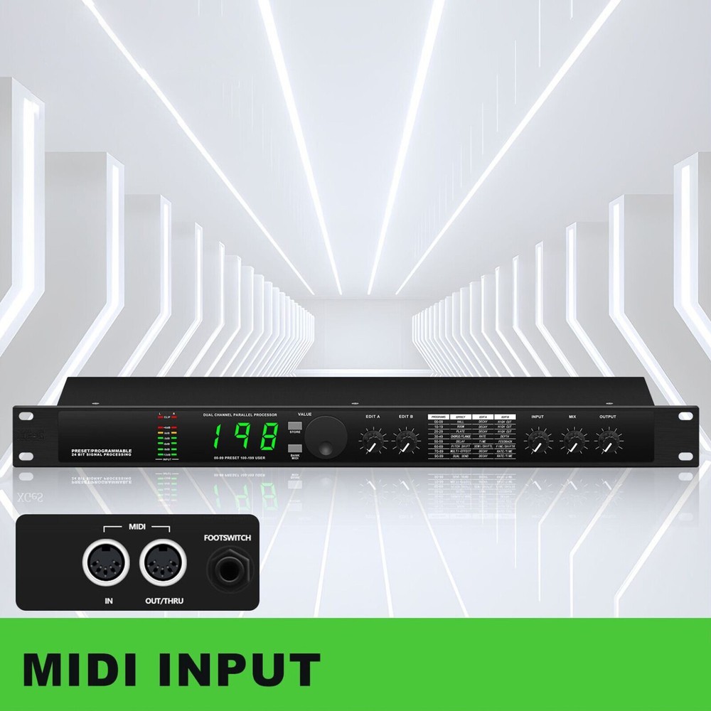 Professional DSP Audio Processor Equalizer Reverb Multi-Effect Digital Unit