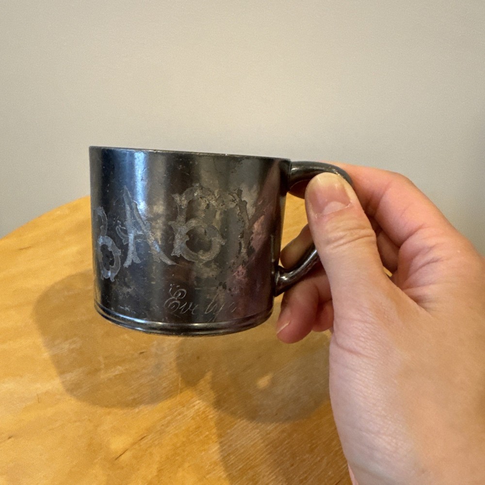 Engraved Reed & Barton Baby Silver Cup Gilt Plated