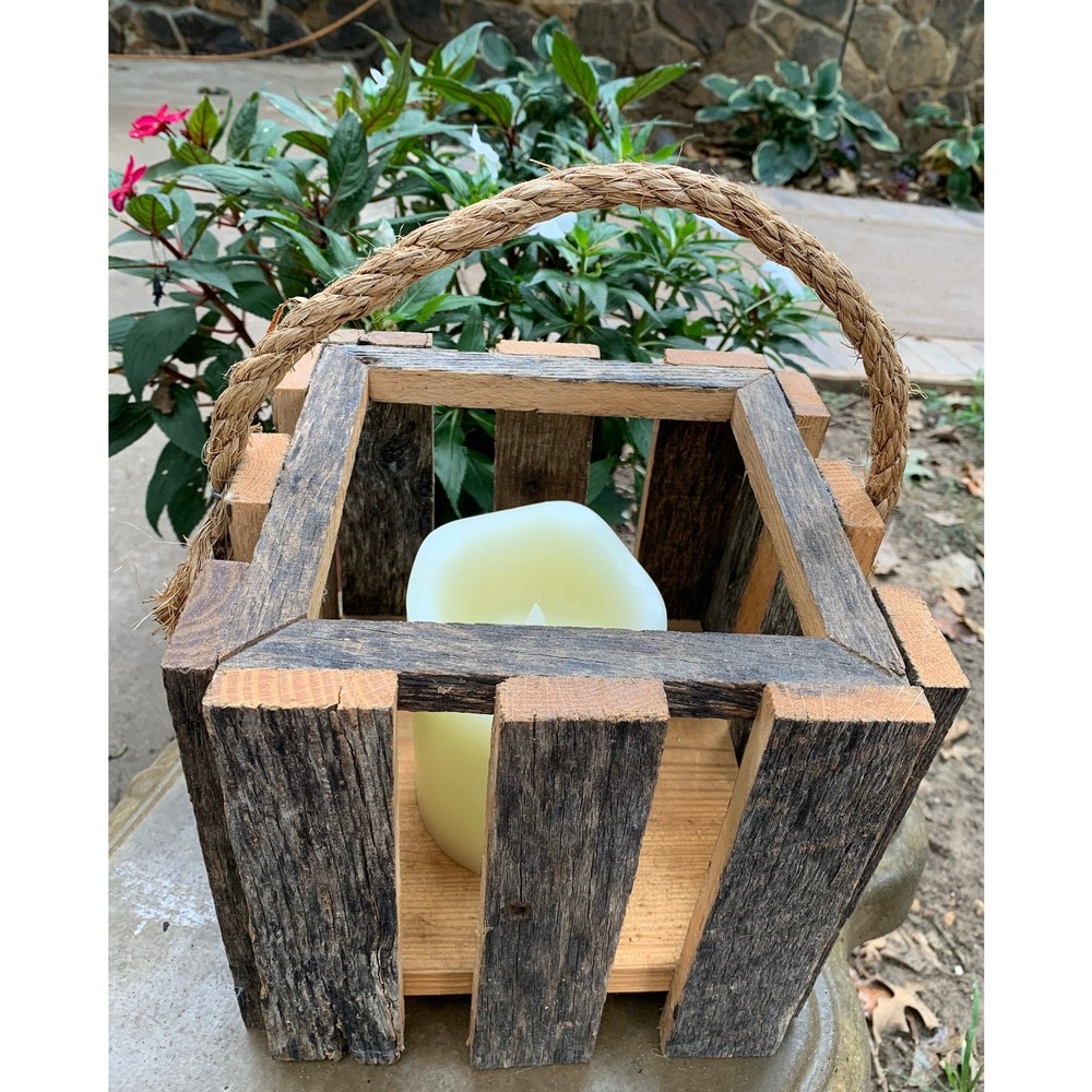 Rustic Repurposed Square Candle or Lantern Holder Woodworking