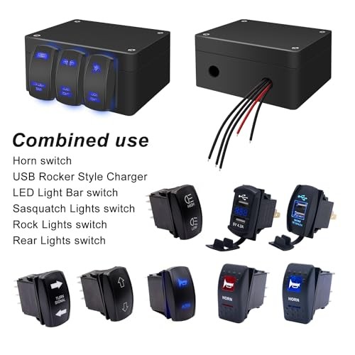 Switch Box 3 Gang Junction Box Dustproof Universal Rocker Switch Box ABS