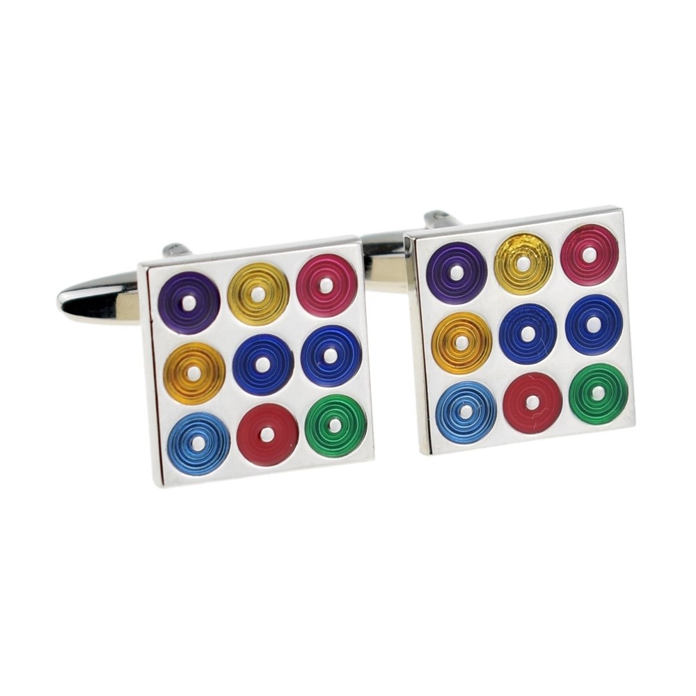 Multi Colour Swirls Square Cufflinks Presented in a Box X2PSF155