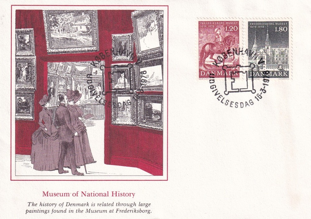 DENMARK 1978 FIRST DAY COVER, FREDERIKSBORG MUSEUM, CENTENARY