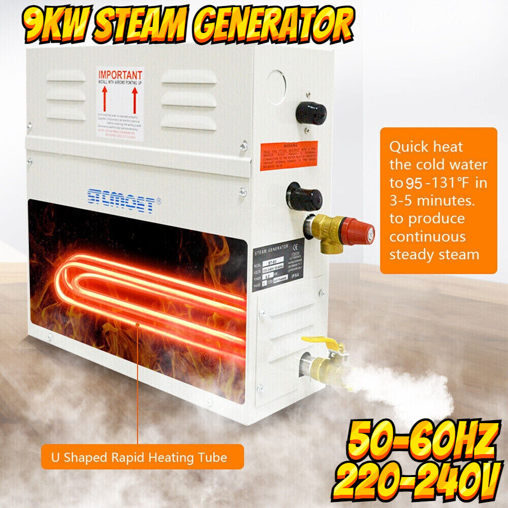 9Kw Steam Shower Generator Kit (Includes Steam Generator, Control, Steamer Head）
