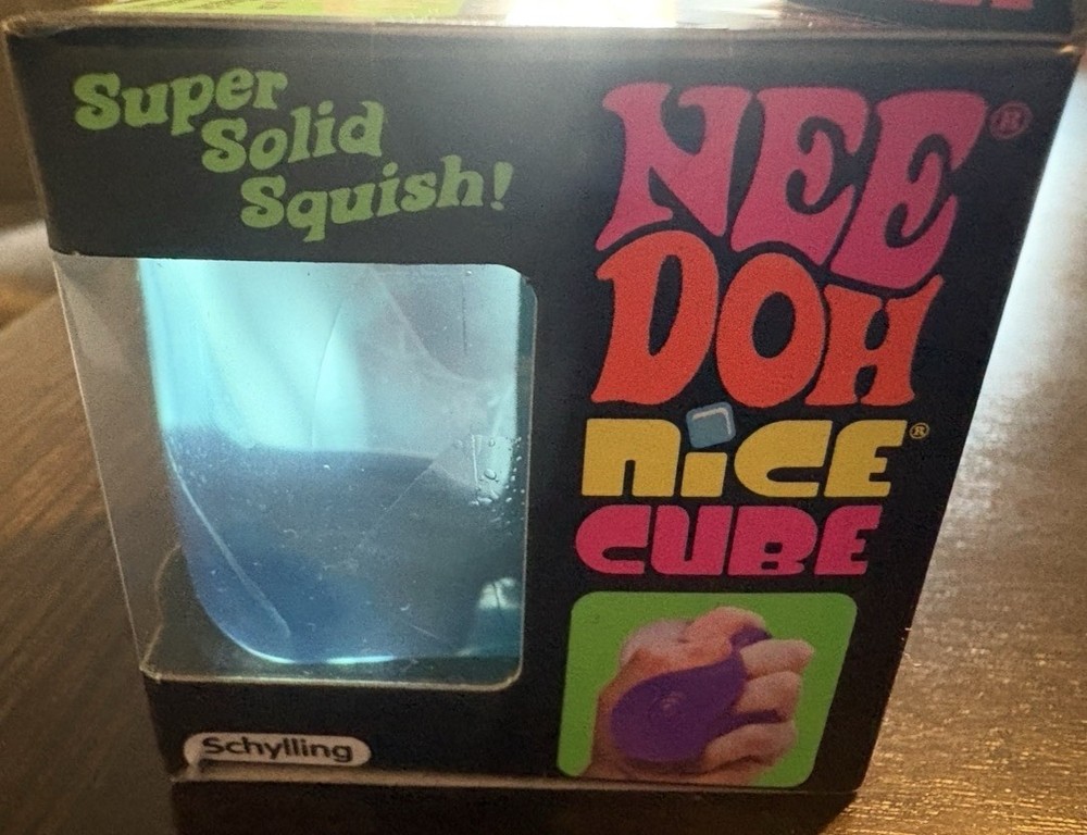 Nee Doh Nice Cube - Super Solid Squish! (Blue) - Brand New/Factory Sealed