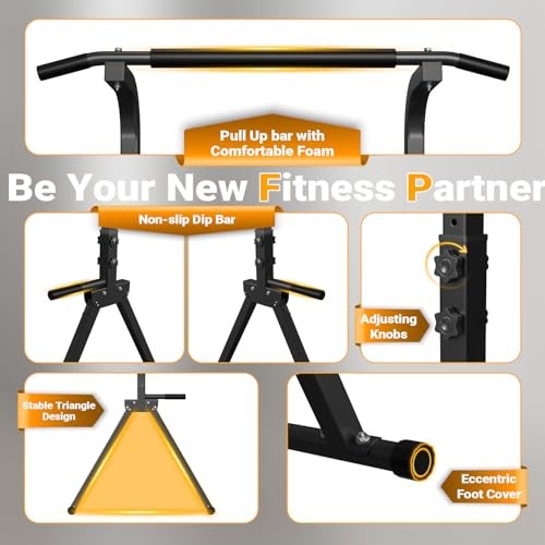 Foldable Free Standing Multi-function Power Tower Dip Bar with Pull Up Bar