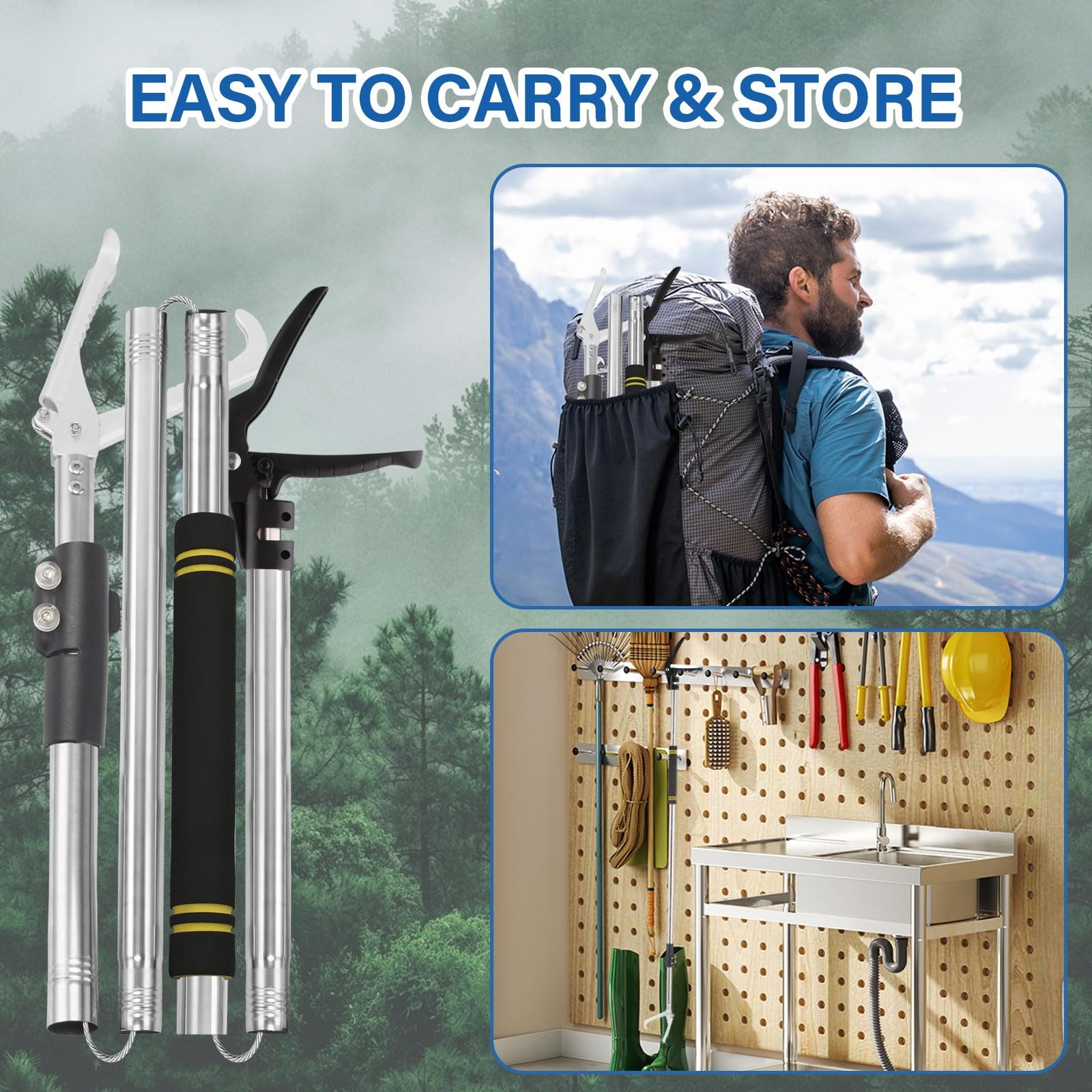 69" Snake Grabber Tool - Extra Long Stainless Steel Tongs for Rattlesnake Reptil