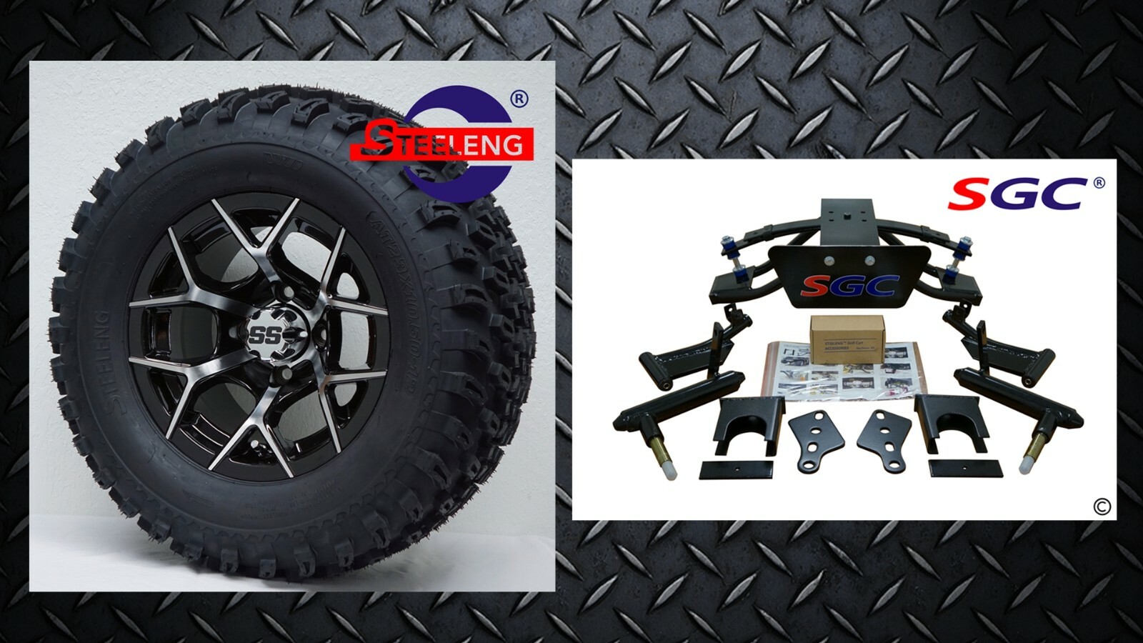 CLUB CAR PRECEDENT GOLF CART SGC 6" A-ARM LIFT KIT + 12" WHEELS and 23" AT TIRES