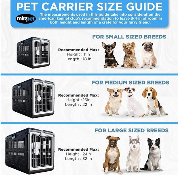 MiraPet USA Pet Carrier & Crate 35" Large Premium Collapsible Design Cat & Dog