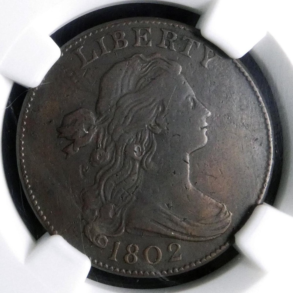 1802 Draped Bust Large Cent. NGC Certified VF Details. #3790