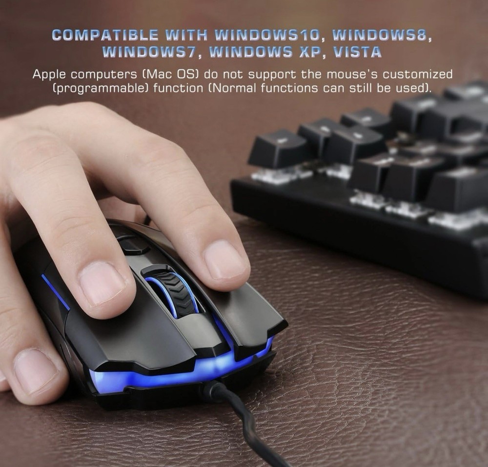 Gaming Mouse Wired, Breathing RGB LED Adjustable 7200DPI - A0064