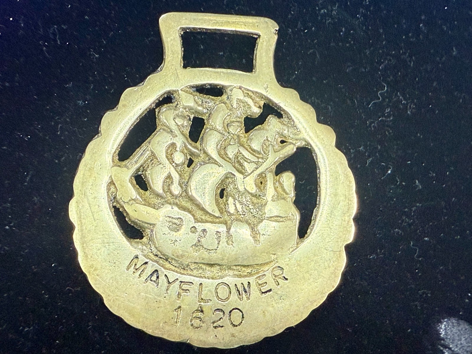 Mayflower Voyage of 1620 Sailing Ship Bridle Harness Horse Saddle Medallion